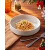 image:imagefamiware Star 75 Pasta Bowls Set Salad Bowl Set of 8 Double Reactive Glaze Stackable Ideal for Your Friend for Housewarming Festivals Cappuccino WhiteDark Charcoal  White