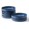 image:imagefamiware Star 75 Pasta Bowls Set Salad Bowl Set of 8 Double Reactive Glaze Stackable Ideal for Your Friend for Housewarming Festivals Cappuccino WhiteNebulas Blue