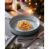 image:imagefamiware Star 75 Pasta Bowls Set Salad Bowl Set of 8 Double Reactive Glaze Stackable Ideal for Your Friend for Housewarming Festivals Cappuccino WhiteSmoky Blue