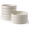 image:imagefamiware Star 75 Pasta Bowls Set Salad Bowl Set of 8 Double Reactive Glaze Stackable Ideal for Your Friend for Housewarming Festivals Cappuccino WhiteWhite