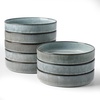 image:imagefamiware Star 75 Pasta Bowls Set Salad Bowl Set of 8 Double Reactive Glaze Stackable Ideal for Your Friend for Housewarming Festivals Cappuccino WhiteSmoky Blue