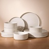 image:imageFamiware Annecy Plates and Bowls Sets 12 Pieces Dinnerware Sets Microwave and Dishwasher Safe Dishes Set for 4 Chip and Scratch Resistant GreyBlueCreamy White with Colorful Speckles