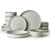 image:imageFamiware Annecy Plates and Bowls Sets 12 Pieces Dinnerware Sets Microwave and Dishwasher Safe Dishes Set for 4 Chip and Scratch Resistant GreyBlueGrayWhite