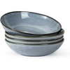 image:imagefamiware Large Pasta Bowls Set of 4 Ocean Round 85 Pasta Serving Bowl Large Dinner Bowls Kitchen Bowl Set Microwave and Dishwasher Safe Scratch Resistant Cappuccino WhiteBlue