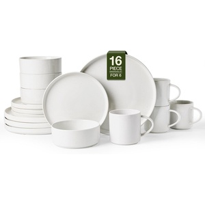 image:imageFamiware Annecy Plates and Bowls Sets 12 Pieces Dinnerware Sets Microwave and Dishwasher Safe Dishes Set for 4 Chip and Scratch Resistant GreyBlueWhite