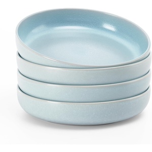 image:imagefamiware Milkyway 33 oz Bowl Set Pasta Bowls Set of 6 Salad Bowls Double Reactive Glaze Sturdy amp Stackable Ideal for Housewarming Festivals Matcha Green with SpecklesLight Blue