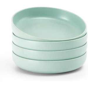 image:imagefamiware Milkyway 33 oz Bowl Set Pasta Bowls Set of 6 Salad Bowls Double Reactive Glaze Sturdy amp Stackable Ideal for Housewarming Festivals Matcha Green with SpecklesLight Green