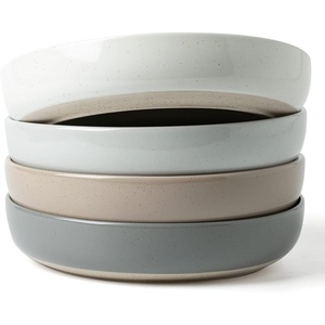 image:imagefamiware Milkyway 33 oz Bowl Set Pasta Bowls Set of 6 Salad Bowls Double Reactive Glaze Sturdy amp Stackable Ideal for Housewarming Festivals Matcha Green with SpecklesMulticolor