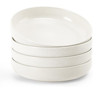 image:imagefamiware Milkyway 33 oz Bowl Set Pasta Bowls Set of 6 Salad Bowls Double Reactive Glaze Sturdy amp Stackable Ideal for Housewarming Festivals Matcha Green with SpecklesMatte White