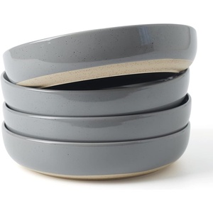 image:imagefamiware Milkyway 33 oz Bowl Set Pasta Bowls Set of 6 Salad Bowls Double Reactive Glaze Sturdy amp Stackable Ideal for Housewarming Festivals Matcha Green with SpecklesDark Gray