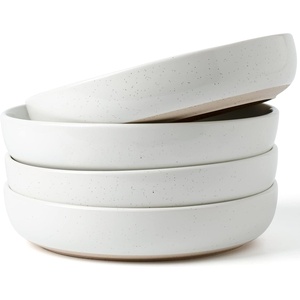 image:imagefamiware Milkyway 33 oz Bowl Set Pasta Bowls Set of 6 Salad Bowls Double Reactive Glaze Sturdy amp Stackable Ideal for Housewarming Festivals Matcha Green with SpecklesWhite