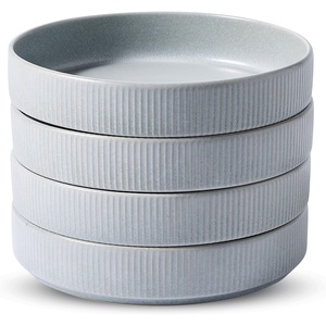 image:imagefamiware Star 75 Pasta Bowls Set Salad Bowl Set of 8 Double Reactive Glaze Stackable Ideal for Your Friend for Housewarming Festivals Cappuccino WhiteLight Gray