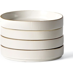 image:imagefamiware Star 75 Pasta Bowls Set Salad Bowl Set of 8 Double Reactive Glaze Stackable Ideal for Your Friend for Housewarming Festivals Cappuccino WhiteWhite