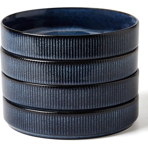image:imagefamiware Star 75 Pasta Bowls Set Salad Bowl Set of 8 Double Reactive Glaze Stackable Ideal for Your Friend for Housewarming Festivals Cappuccino WhiteNebulas Blue