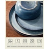 image:imageFamiware Milkyway Stoneware Dinnerware Set 12Piece Double Reactive Glaze Plates and Bowls Service for 4 Microwave and Dishwasher Safe ScratchResistant Moss Green amp CocoaDusty Blue