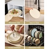 image:imageFamiware Milkyway Stoneware Dinnerware Set 12Piece Double Reactive Glaze Plates and Bowls Service for 4 Microwave and Dishwasher Safe ScratchResistant Moss Green amp CocoaAlmond Milk