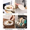image:imageFamiware Star 12Piece Stoneware Dinnerware Set for 4  Oat Ceramic Ribbed Plates and Bowls  Modern Rustic Dishes Everyday amp Formal Use  Chip amp Scratch Resistant Microwave amp Dishwasher SafeOat