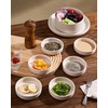 image:imagefamiware Star Soy Sauce Dish Ceramic Dipping Bowls Set of 6 4 oz Individual Dip Sauce CupsBowlsDishesPlates Small Serving Bowl for Side Dishes Dessert Ice Cream Condiments Sushi  Deep ForestMatte White