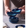 image:imagefamiware Star Soy Sauce Dish Ceramic Dipping Bowls Set of 6 4 oz Individual Dip Sauce CupsBowlsDishesPlates Small Serving Bowl for Side Dishes Dessert Ice Cream Condiments Sushi  Deep ForestStarry Blue