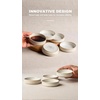 image:imagefamiware Star Soy Sauce Dish Ceramic Dipping Bowls Set of 6 4 oz Individual Dip Sauce CupsBowlsDishesPlates Small Serving Bowl for Side Dishes Dessert Ice Cream Condiments Sushi  Deep ForestCappuccino White