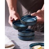 image:imagefamiware Star Soy Sauce Dish Ceramic Dipping Bowls Set of 6 4 oz Individual Dip Sauce CupsBowlsDishesPlates Small Serving Bowl for Side Dishes Dessert Ice Cream Condiments Sushi  Deep ForestNebulas Blue