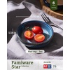 image:imagefamiware Star Soy Sauce Dish Ceramic Dipping Bowls Set of 6 4 oz Individual Dip Sauce CupsBowlsDishesPlates Small Serving Bowl for Side Dishes Dessert Ice Cream Condiments Sushi  Deep ForestStarry Blue