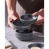 image:imagefamiware Star Soy Sauce Dish Ceramic Dipping Bowls Set of 6 4 oz Individual Dip Sauce CupsBowlsDishesPlates Small Serving Bowl for Side Dishes Dessert Ice Cream Condiments Sushi  Deep ForestMatte Midnight Grey