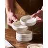 image:imagefamiware Star Soy Sauce Dish Ceramic Dipping Bowls Set of 6 4 oz Individual Dip Sauce CupsBowlsDishesPlates Small Serving Bowl for Side Dishes Dessert Ice Cream Condiments Sushi  Deep ForestMatte White