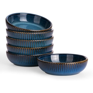 image:imagefamiware Star Soy Sauce Dish Ceramic Dipping Bowls Set of 6 4 oz Individual Dip Sauce CupsBowlsDishesPlates Small Serving Bowl for Side Dishes Dessert Ice Cream Condiments Sushi  Deep ForestStarry Blue