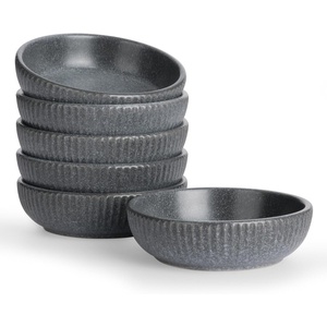 image:imagefamiware Star Soy Sauce Dish Ceramic Dipping Bowls Set of 6 4 oz Individual Dip Sauce CupsBowlsDishesPlates Small Serving Bowl for Side Dishes Dessert Ice Cream Condiments Sushi  Deep ForestMatte Midnight Grey